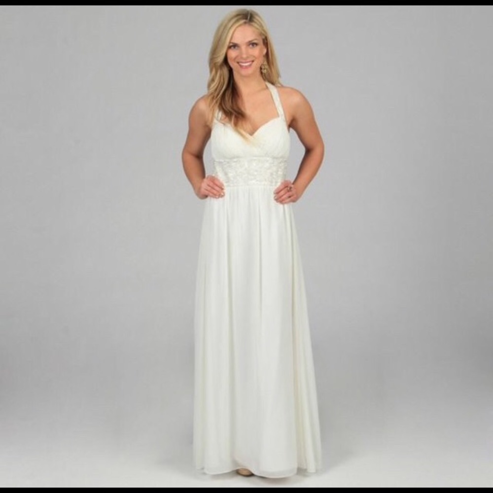 NWT Oleg Cassini  beaded halter formal dress - 14